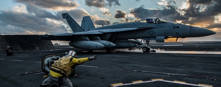 VFA-27 F/A-18E aircraft launch image