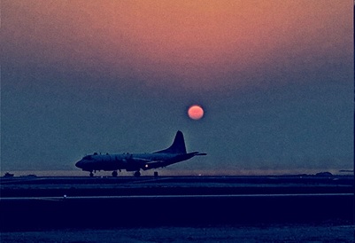Aircraft at sunset image